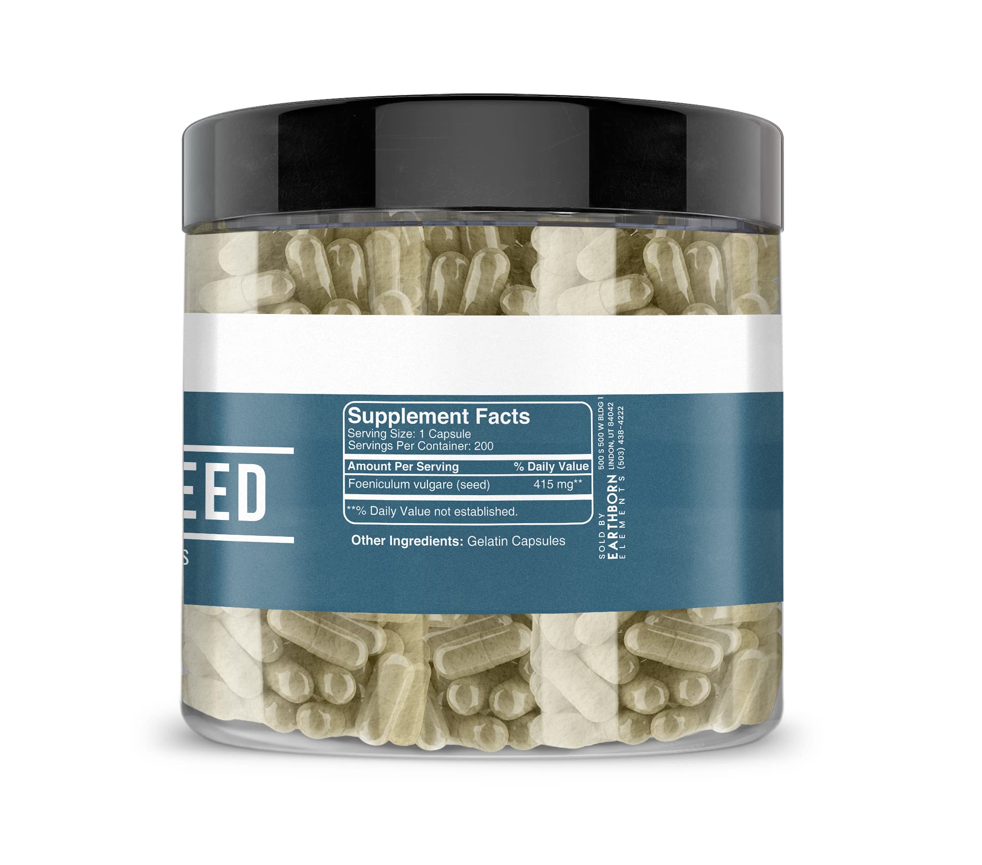 Foto 4 pulgar | Suplementos Herbales Earthborn Elements Con Semillas De Hinojo 200 Cápsulas - Venta Internacional.
