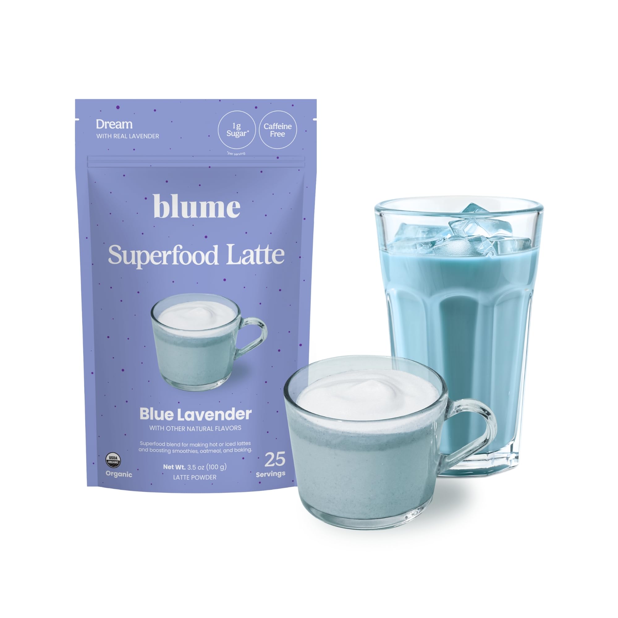 Foto 2 pulgar | Drink Mix Blume Blue Lavender Latte Con Espirulina Azul, 25 Dosis - Venta Internacional.