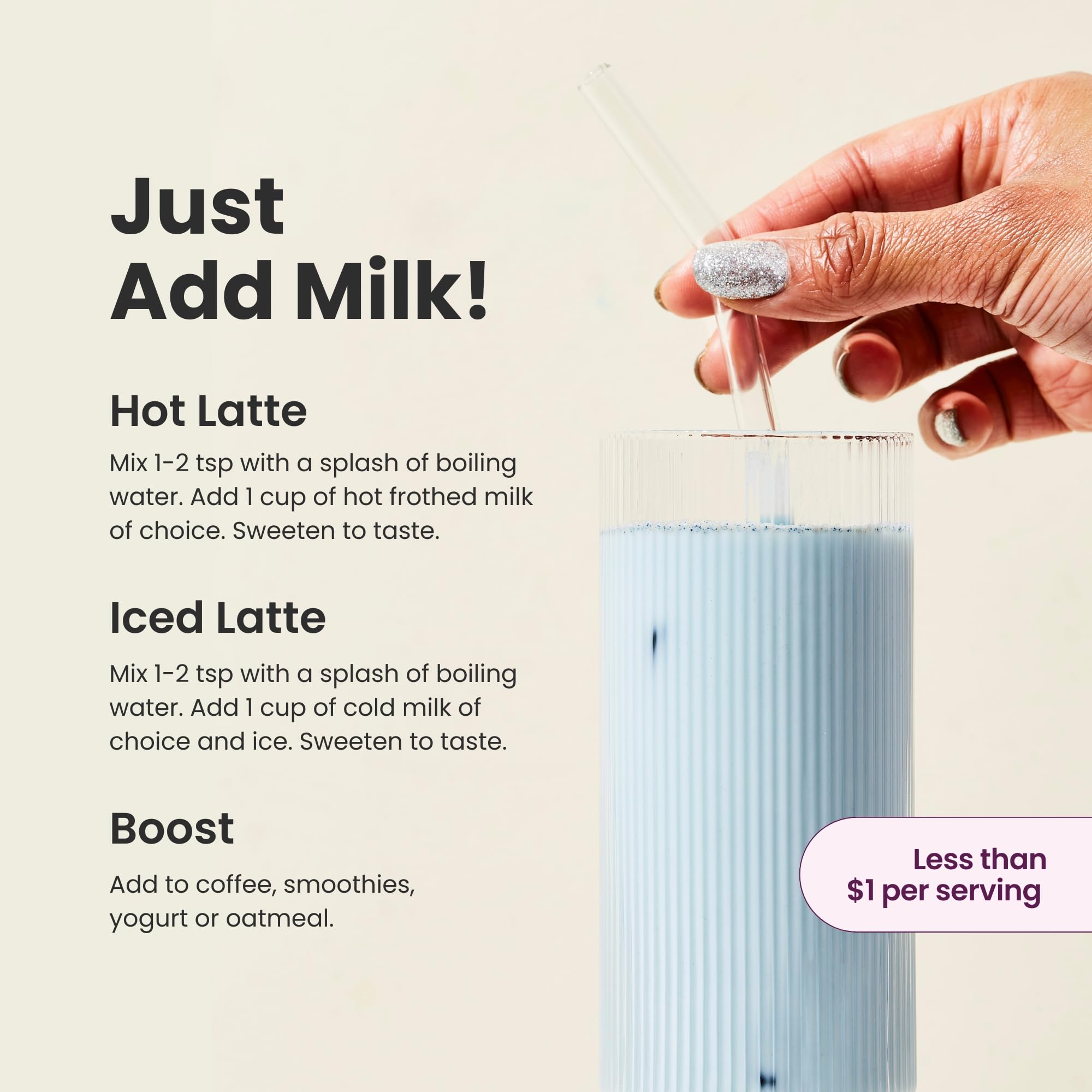 Foto 8 pulgar | Drink Mix Blume Blue Lavender Latte Con Espirulina Azul, 25 Dosis - Venta Internacional.