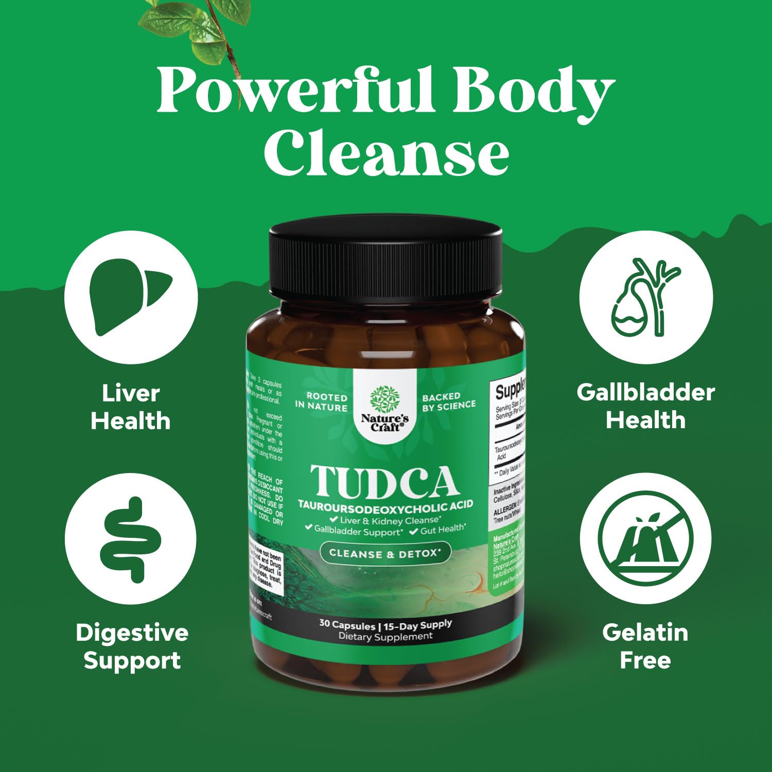 Foto 4 pulgar | Suplemento De Sal Biliar Avanzada Tudca De Natures Craft, 500 Mg - Venta Internacional.