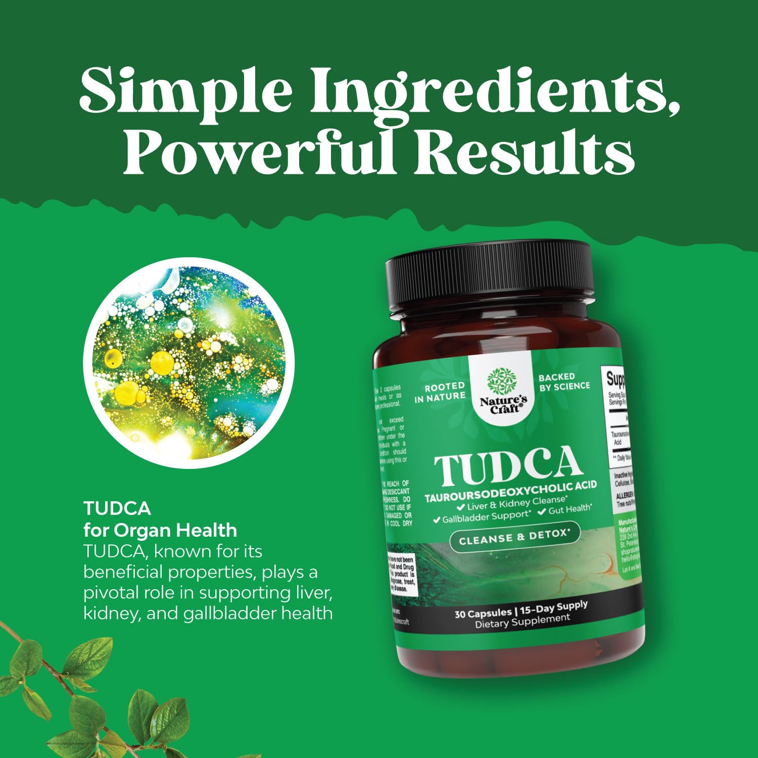 Foto 5 pulgar | Suplemento De Sal Biliar Avanzada Tudca De Natures Craft, 500 Mg - Venta Internacional.