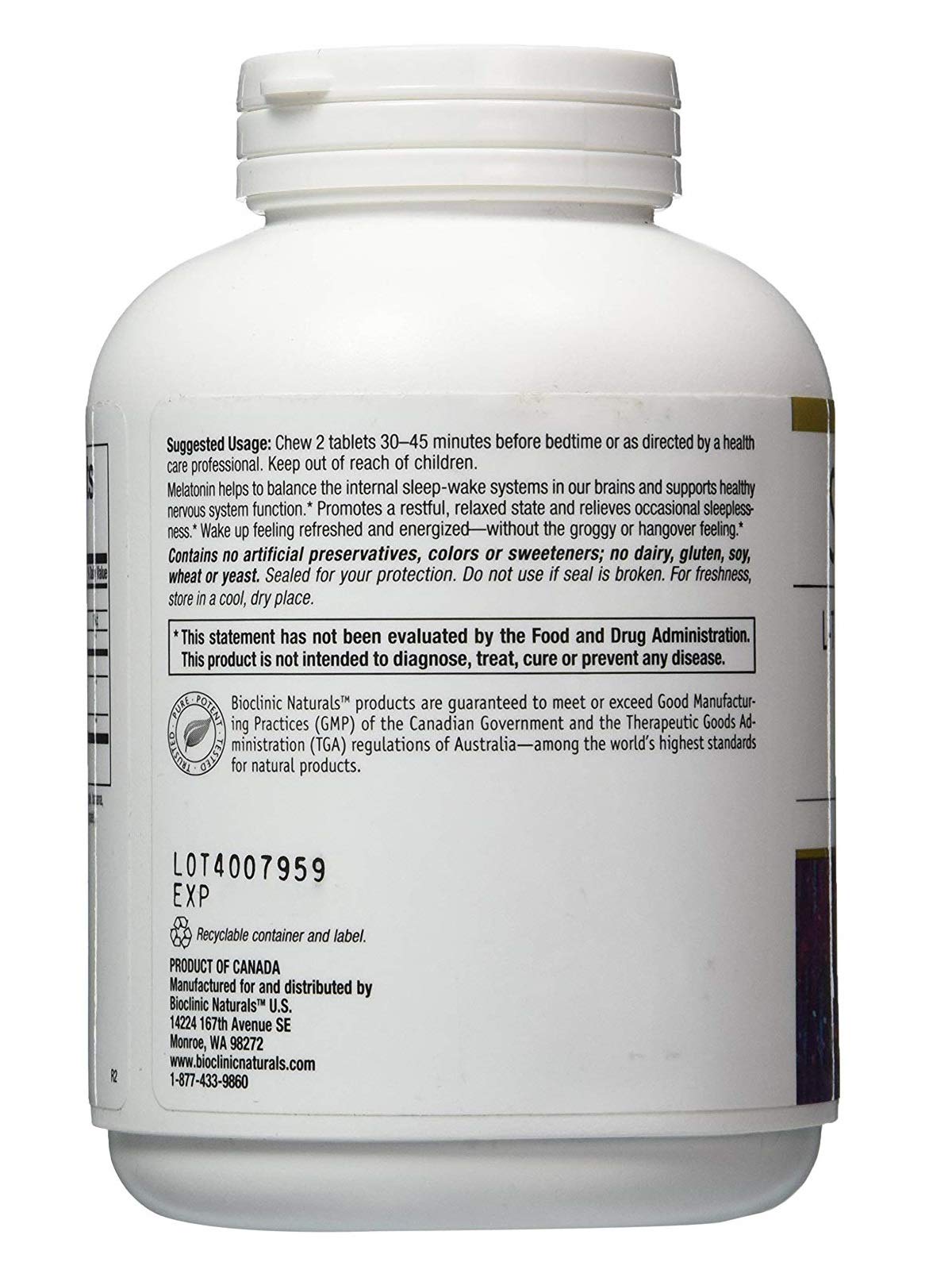 Foto 3 pulgar | Suplemento Bioclinic Naturals Somno-pro L-teanina 5-htp Melatonina - Venta Internacional.