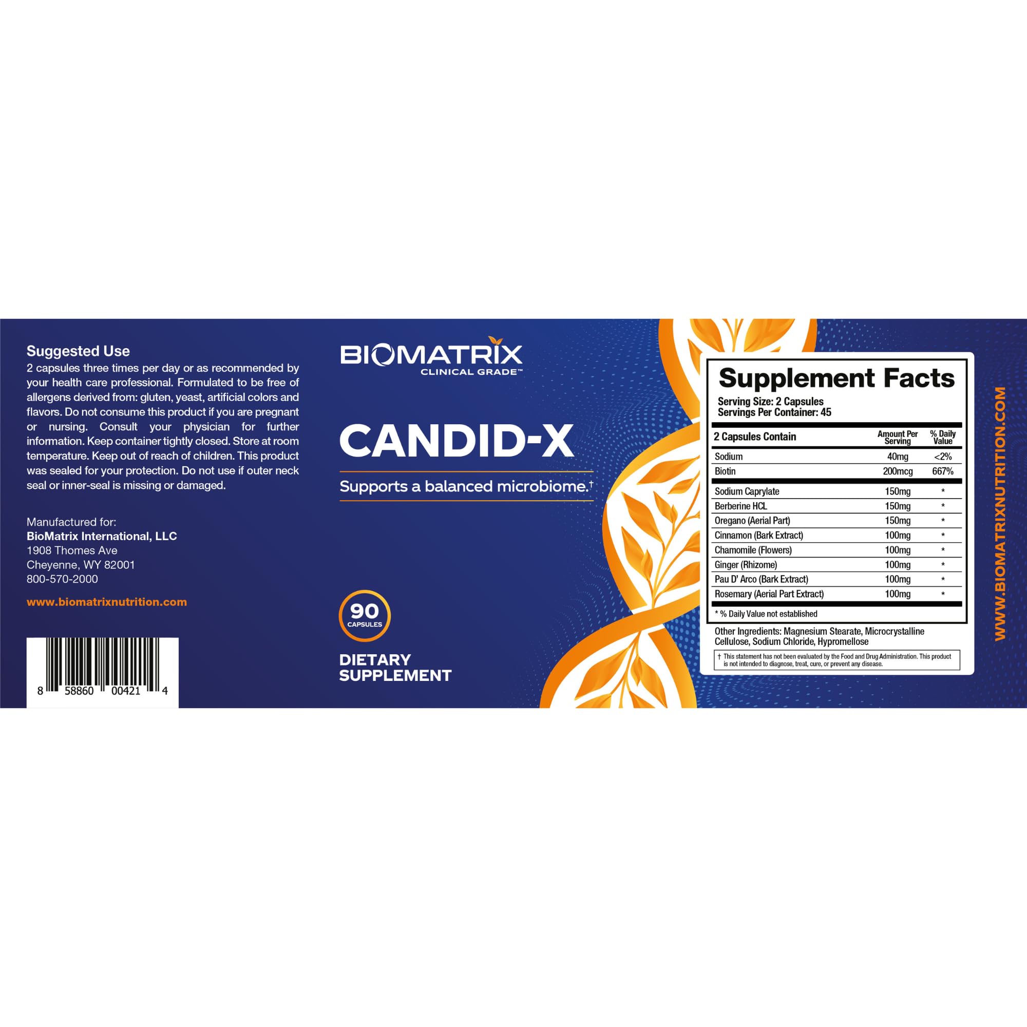 Foto 5 | Suplemento Digestivo Biomatrix Candid-x Gut Cleanse 90 Cápsulas - Venta Internacional.