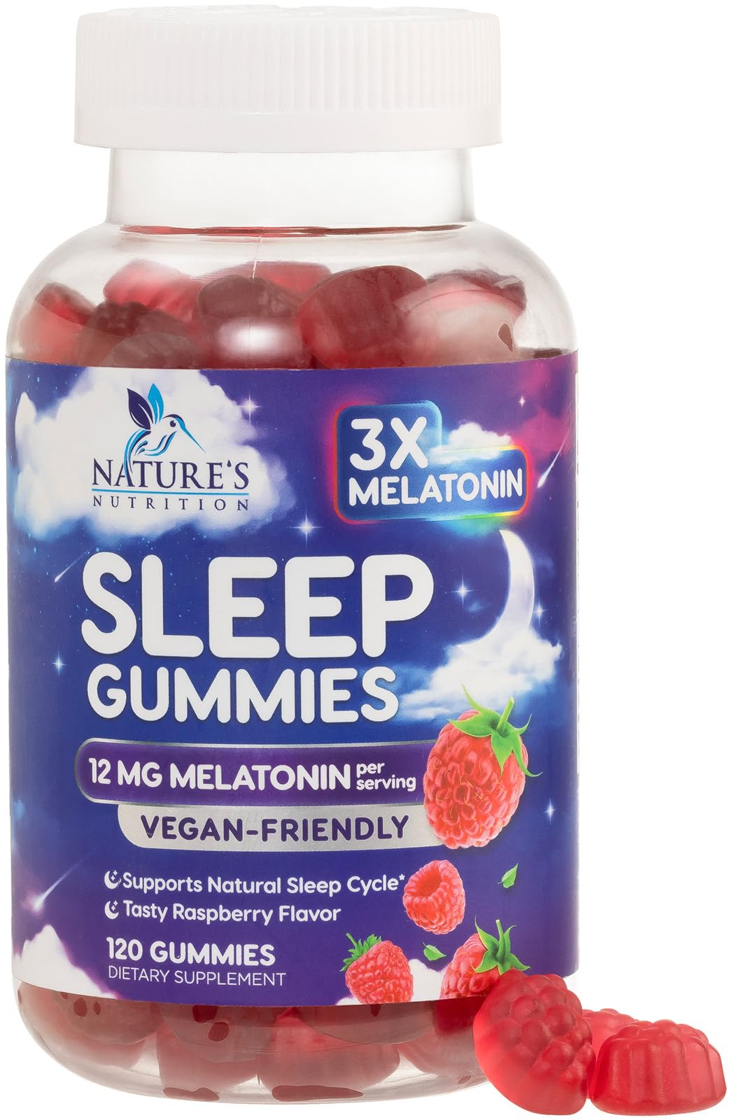 Foto 2 pulgar | Sleep Gummies Nature's Nutrition Con 12 Mg De Melatonina 120 Gomitas - Venta Internacional.