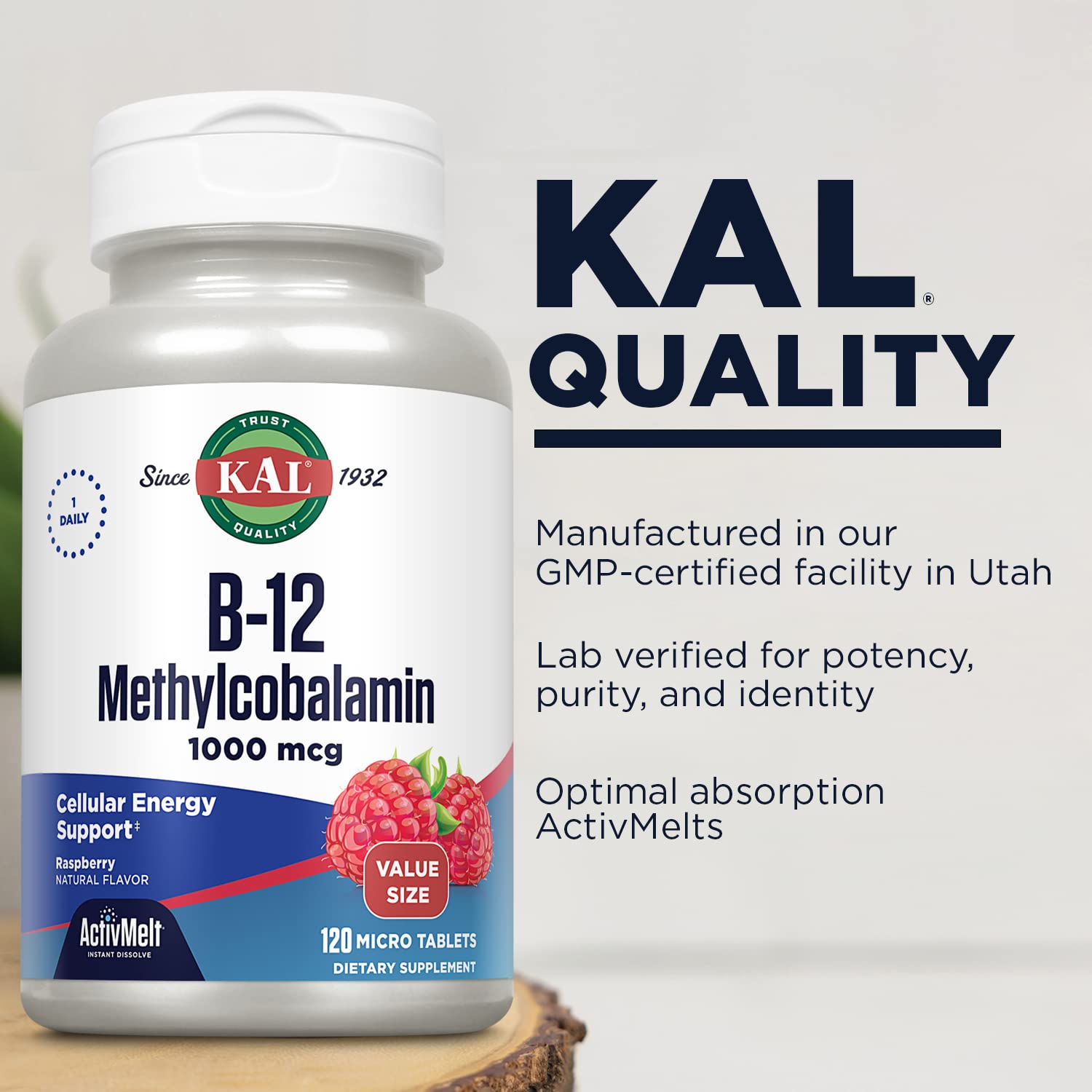 Foto 4 pulgar | Suplemento Kal De Vitamina B12, Metilcobalamina, 1000 Mcg, 120 Tabletas - Venta Internacional.