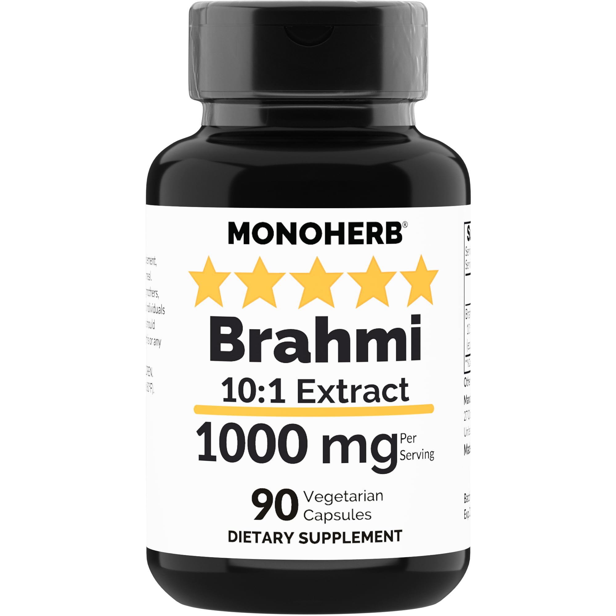 Foto 2 pulgar | Suplemento Monoherb Brahmi Extract 1000 Mg 90 Cápsulas - Venta Internacional.