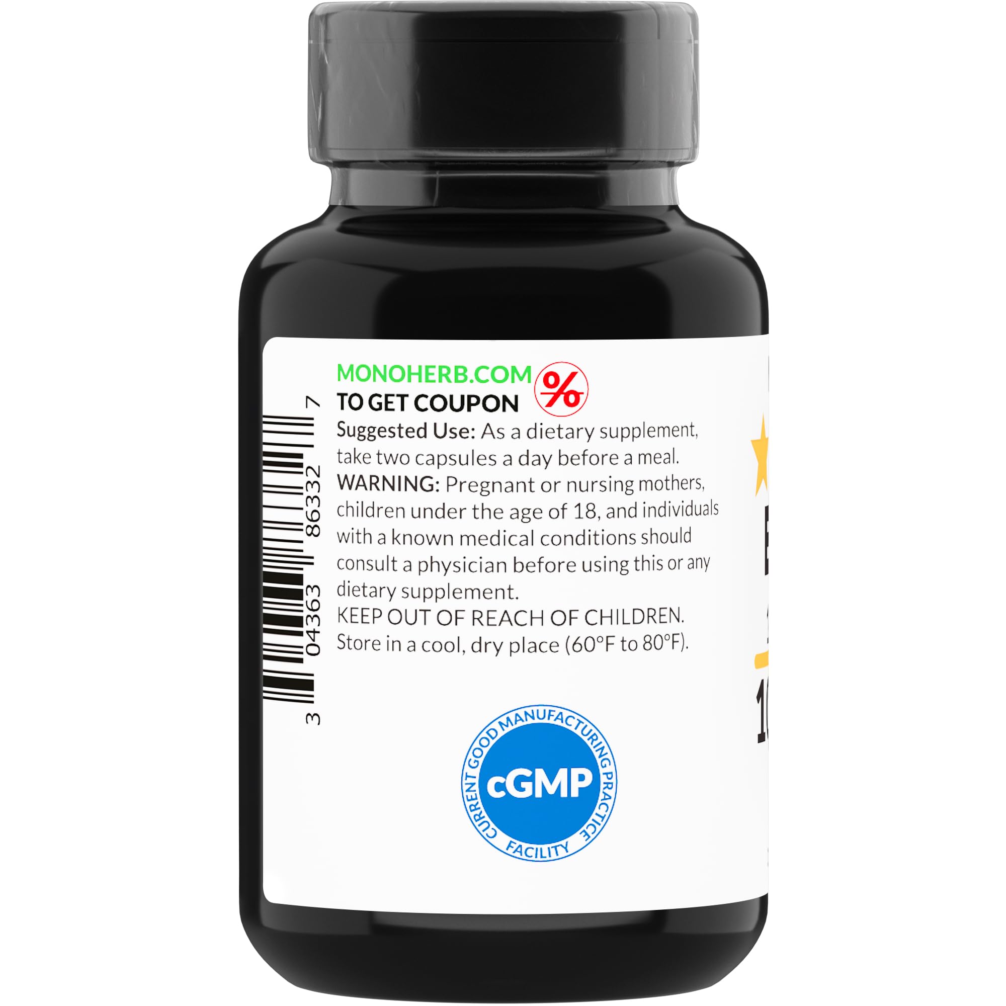 Foto 5 pulgar | Suplemento Monoherb Brahmi Extract 1000 Mg 90 Cápsulas - Venta Internacional.