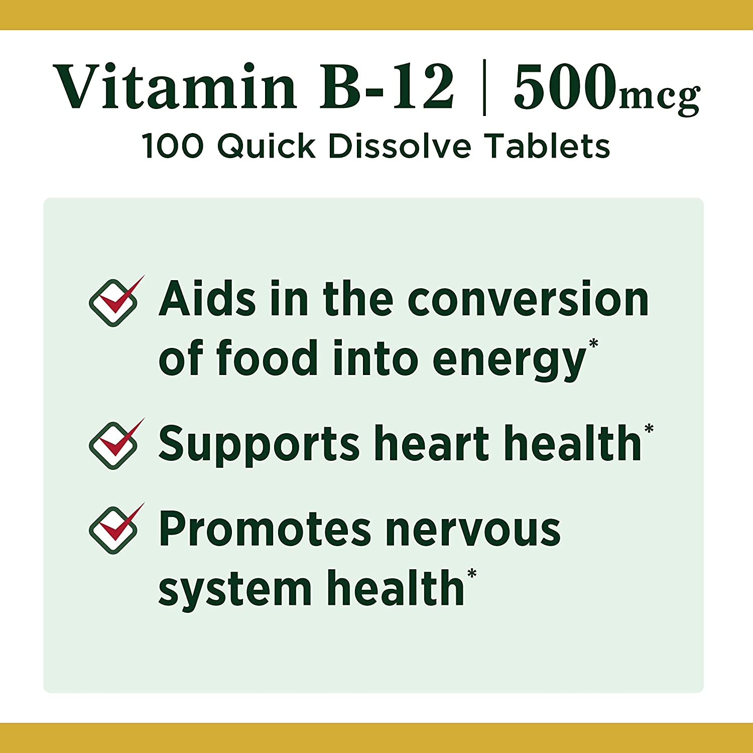 Foto 4 pulgar | Suplemento Nature's Bounty De Vitamina B12, 500 Mcg, Tabletas X100 - Venta Internacional.