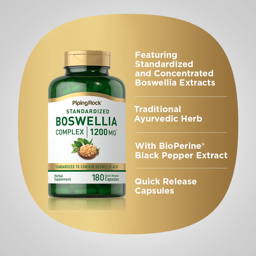 Foto 5 pulgar | Suplemento: Extracto De Boswellia De Piping Rock, 1200 Mg, 180 Cápsulas - Venta Internacional.