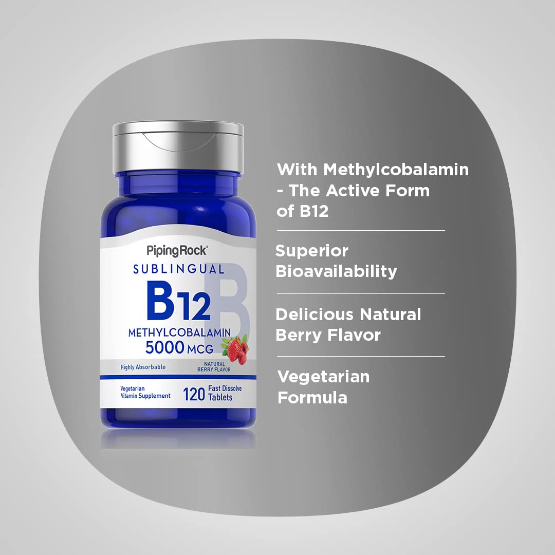 Foto 5 pulgar | Suplemento Piping Rock De Vitamina B12, 5000 Mcg, 120 Comprimidos - Venta Internacional.
