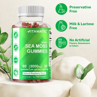 Foto 3 | Suplemento Vitamático De Gomitas Irlandesas De Musgo Marino, 3000 Mg, 60% Veganas - Venta Internacional.