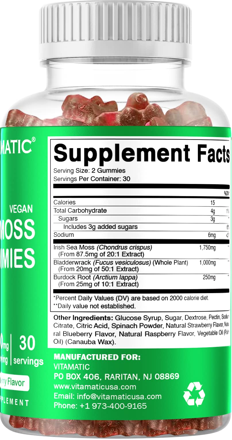 Foto 8 pulgar | Suplemento Vitamático De Gomitas Irlandesas De Musgo Marino, 3000 Mg, 60% Veganas - Venta Internacional.