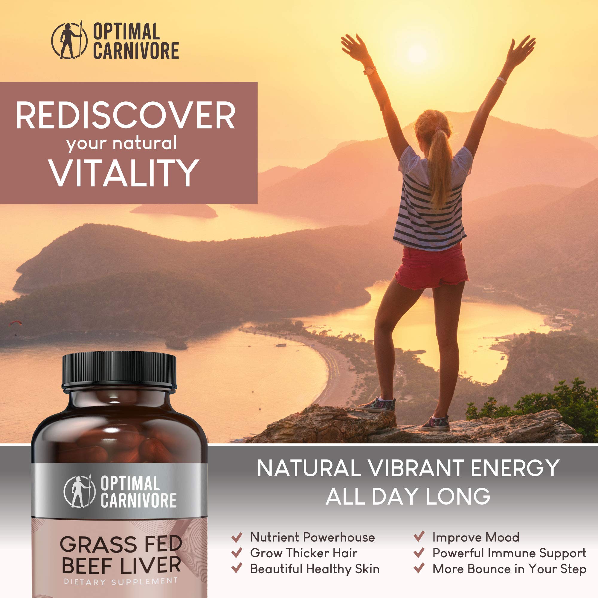 Foto 4 pulgar | Cápsulas De Hígado De Res Alimentadas Con Pasto Supplement Optimal Carnívore - Venta Internacional.