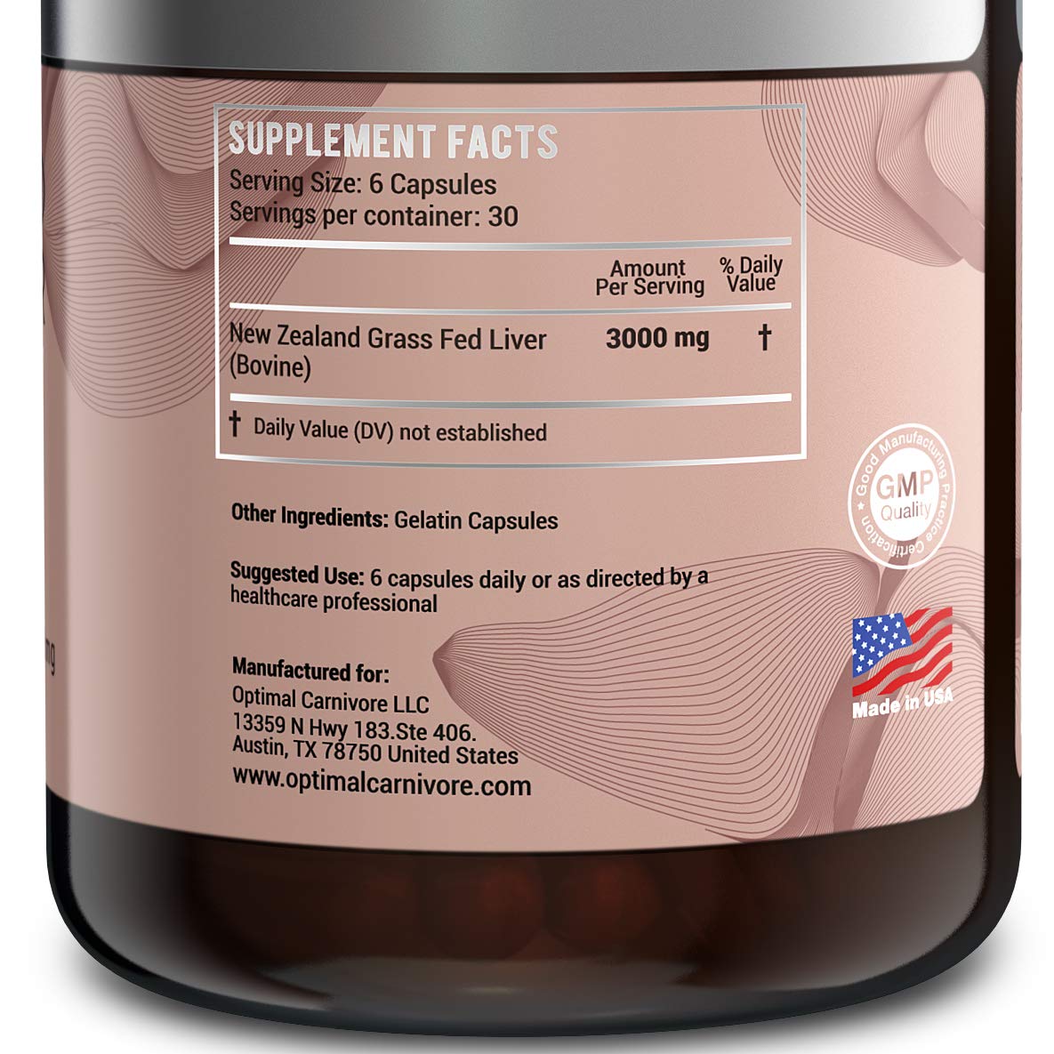 Foto 8 pulgar | Cápsulas De Hígado De Res Alimentadas Con Pasto Supplement Optimal Carnívore - Venta Internacional.