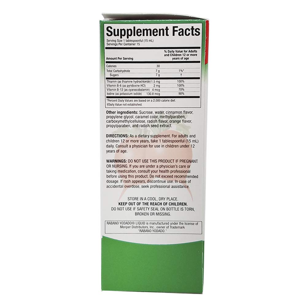 Foto 4 pulgar | Suplemento Dietético Rabano Yodado Líquido 240 Ml Con Yoduro De Potasio - Venta Internacional.