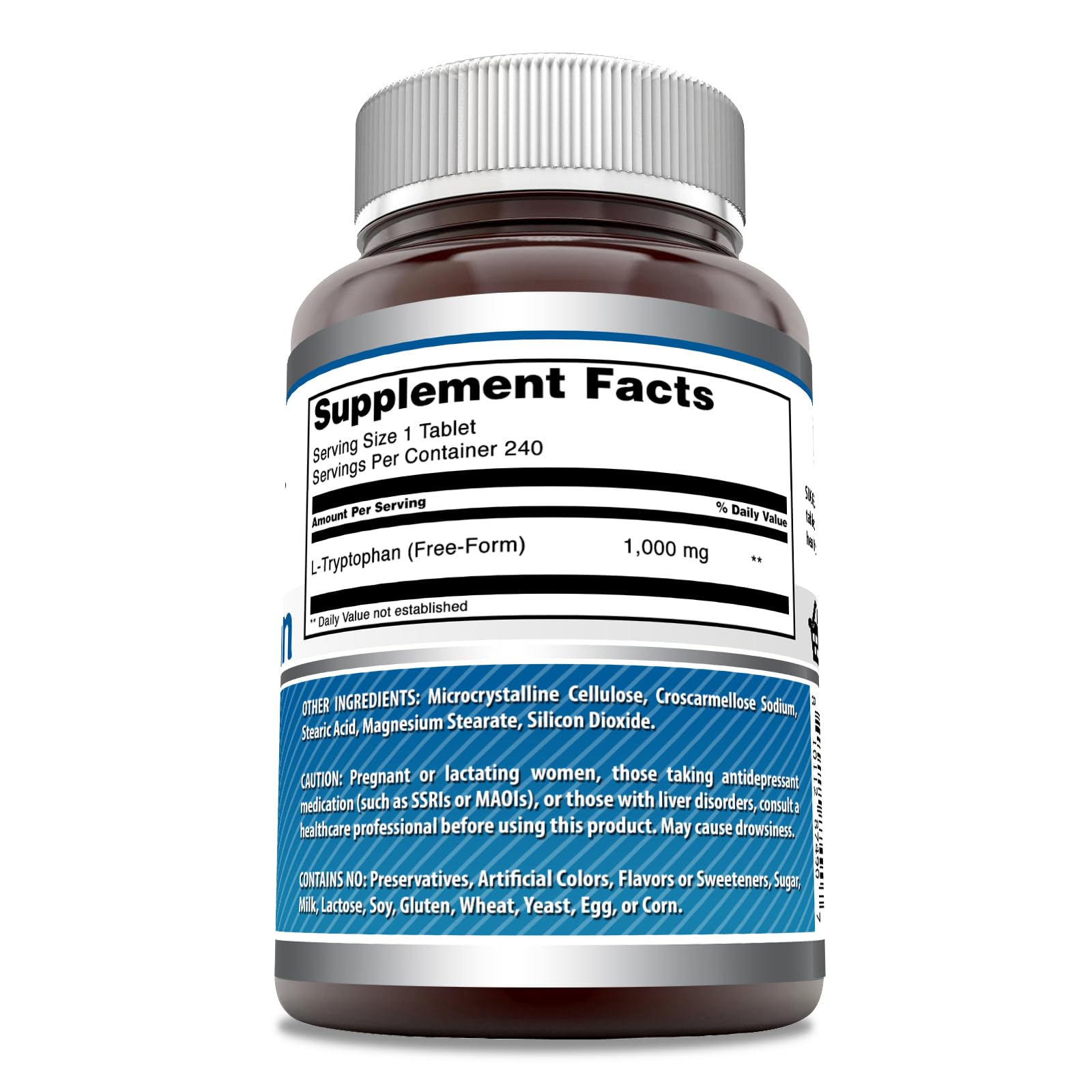 Foto 3 pulgar | Suplemento De Tabletas De L-triptófano De 1000 Mg De Amazing Formulas X240 - Venta Internacional.
