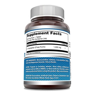 Foto 2 | Suplemento De Tabletas De L-triptófano De 1000 Mg De Amazing Formulas X240 - Venta Internacional.