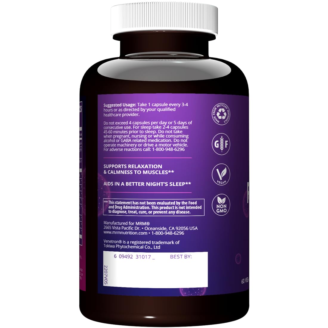 Foto 3 | Suplemento Dietético Mrm Nutrition Relax-all  Para Dormir Mejor - Venta Internacional.