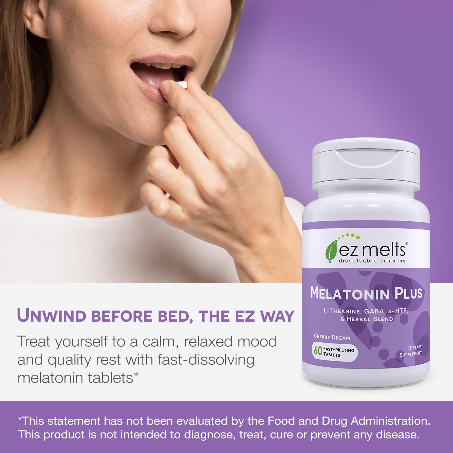 Foto 3 pulgar | Suplemento De Apoyo Al Sueño Ez Melts, Melatonina Soluble, 5 Mg - Venta Internacional.