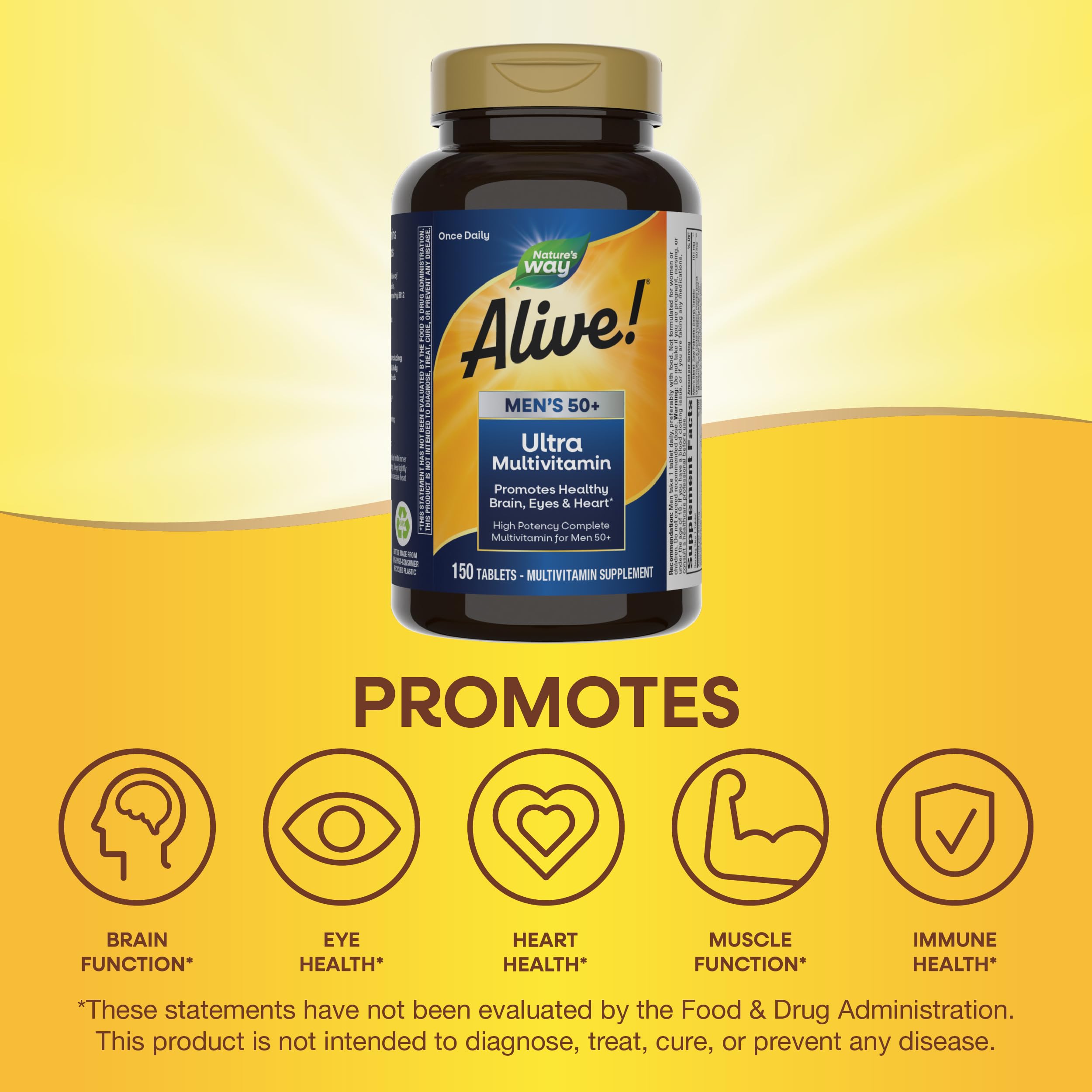Foto 5 pulgar | ¡multivitamínico Nature's Way Alive! Ultra 150 Comprimidos Diarios Para Hombres O Más De 50 - Venta Internacional.