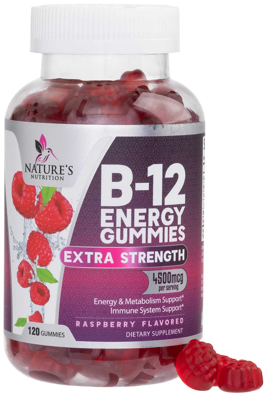 Foto 2 pulgar | Gomitas Energéticas Con Vitamina B12 Nature's Nutrition, 4500 Mcg, 120 Unidades - Venta Internacional.
