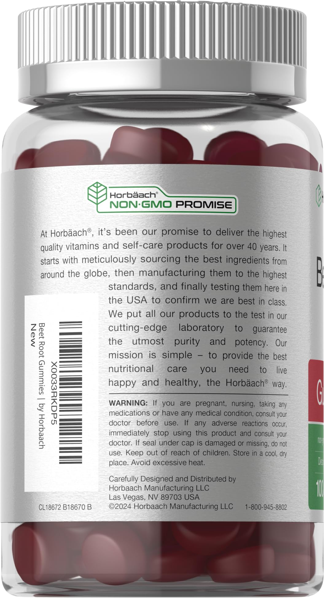 Foto 4 pulgar | Suplemento Horbäach Gomitas De Raíz De Remolacha, 6000 Mg, 100% Veganas - Venta Internacional.