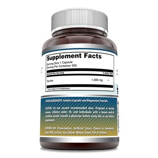 Foto 3 | Suplemento Amazing Formulas De Taurina 1000 Mg 200 Cápsulas - Venta Internacional.
