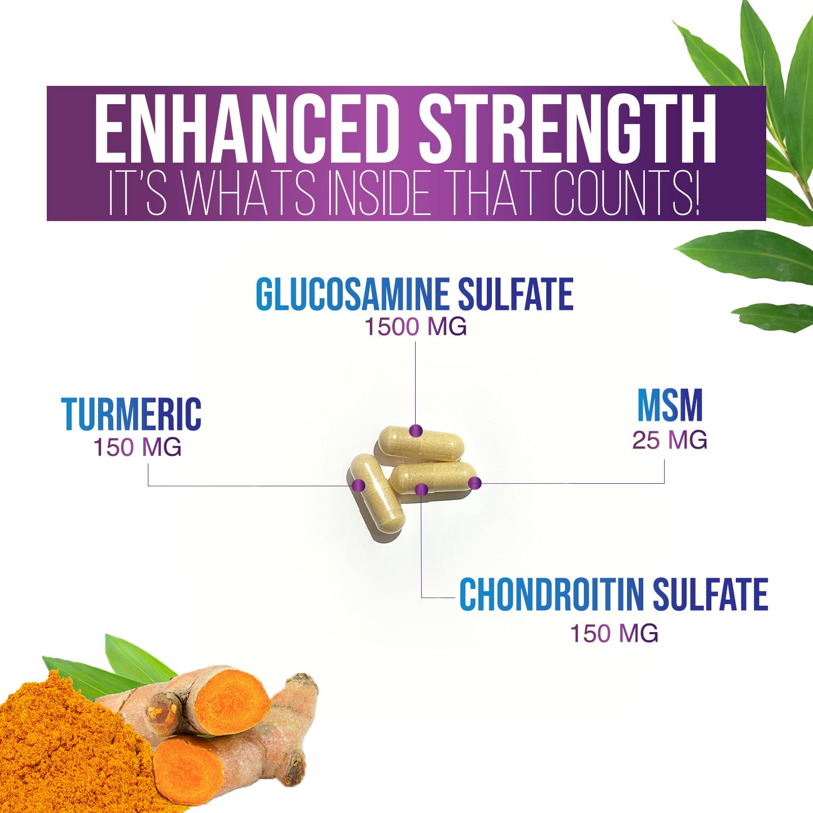 Foto 4 pulgar | Suplemento Health Nutrition Naturals: Glucosamina Y Condroitina - Venta Internacional.