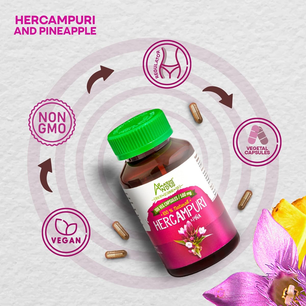 Foto 3 pulgar | Suplemento Amazon Andes Hercampuri En Cápsulas De 1500 Mg - Venta Internacional.
