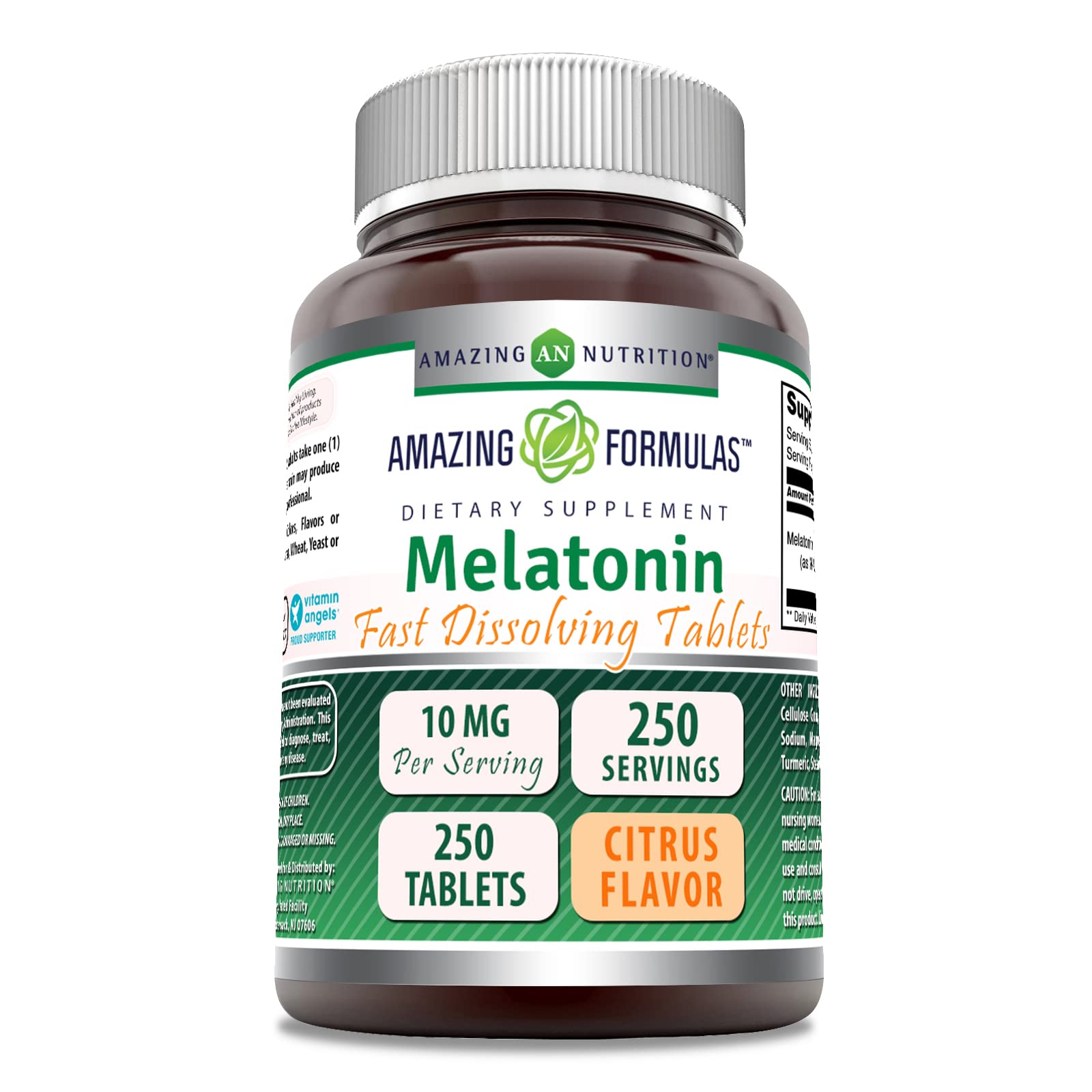 Foto 2 pulgar | Suplemento Amazing Formulas De Melatonina, 10 Mg, 250 Comprimidos - Venta Internacional.