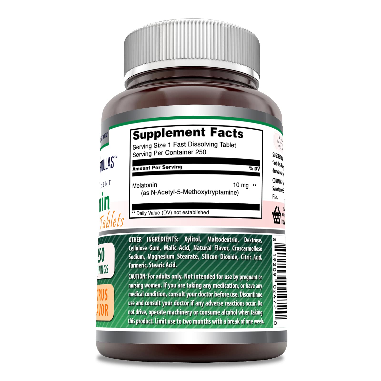 Foto 4 pulgar | Suplemento Amazing Formulas De Melatonina, 10 Mg, 250 Comprimidos - Venta Internacional.