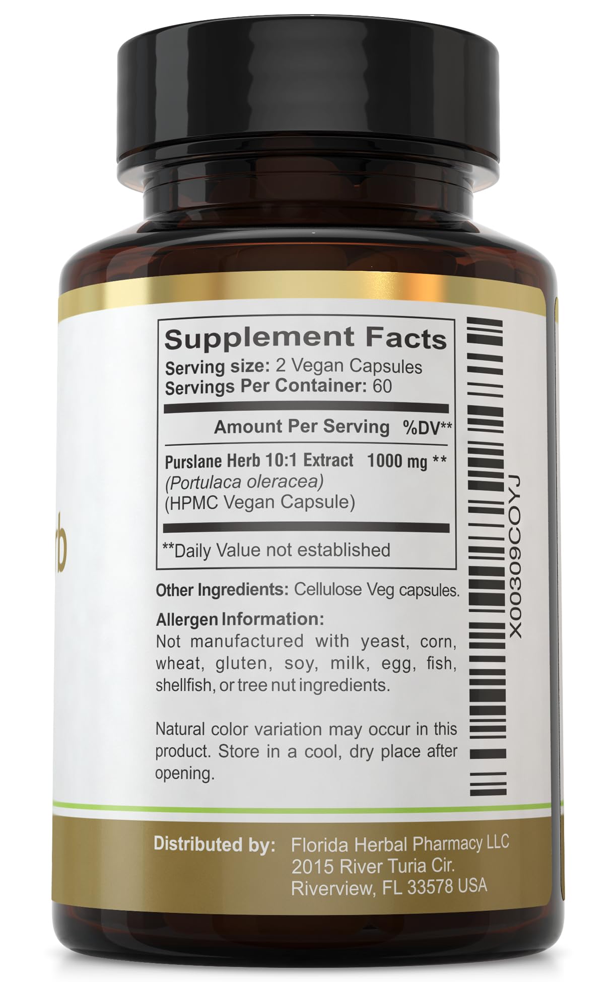 Foto 4 pulgar | Suplemento De Extracto De Verdolaga De Florida Herbal Pharmacy 120 Cápsulas - Venta Internacional.