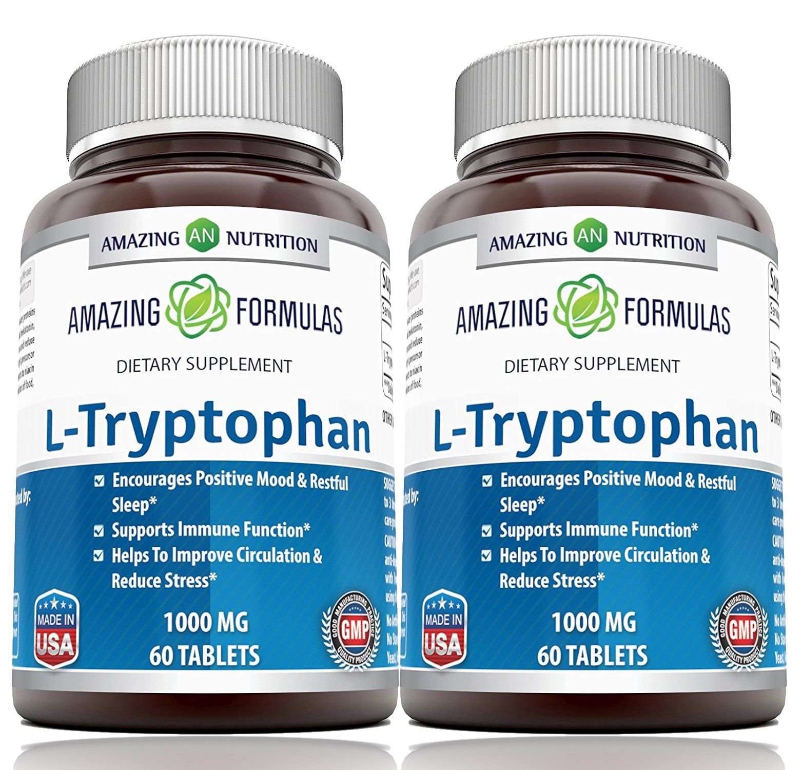 Foto 1 | Suplemento De Tabletas De L-triptófano De 1000 Mg De Amazing Formulas X120 - Venta Internacional.