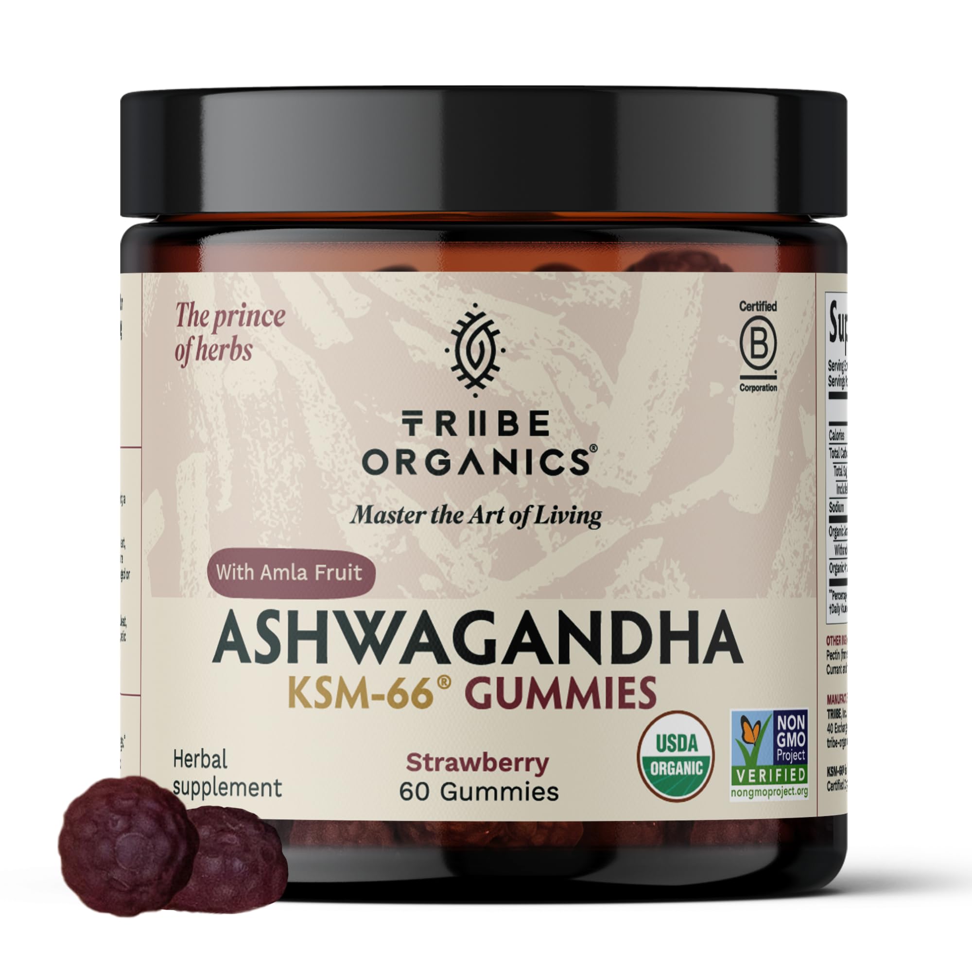 Foto 2 pulgar | Suplemento De Gomitas De Ashwagandha Ksm-66 De Tribe Organics, 600 Mg - Venta Internacional.