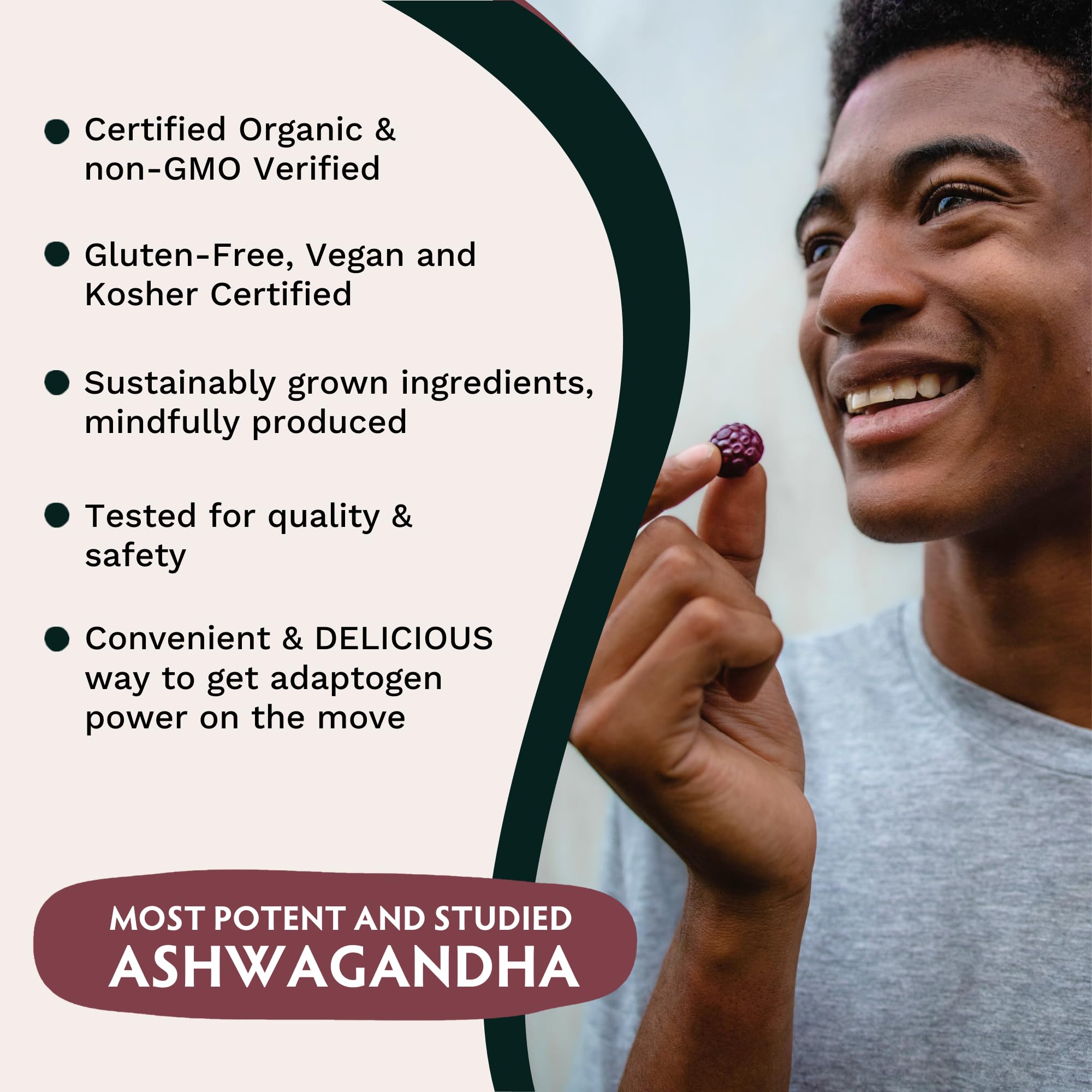 Foto 7 pulgar | Suplemento De Gomitas De Ashwagandha Ksm-66 De Tribe Organics, 600 Mg - Venta Internacional.
