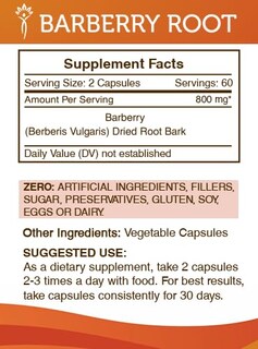 Foto 3 | Suplemento Secrets Of The Tribe Barberry Root 120 Cápsulas - Venta Internacional.
