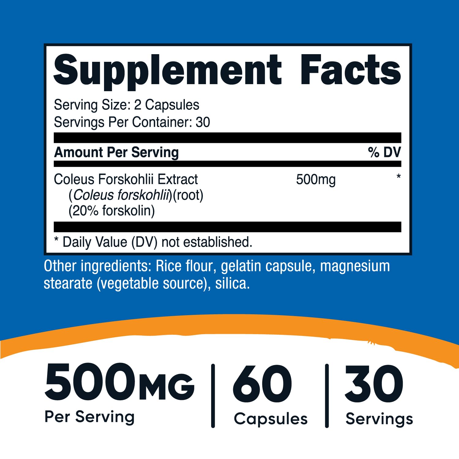 Foto 3 pulgar | Suplemento Nutricost Coleus Forskohlii 500 Mg 60 Cápsulas - Venta Internacional.