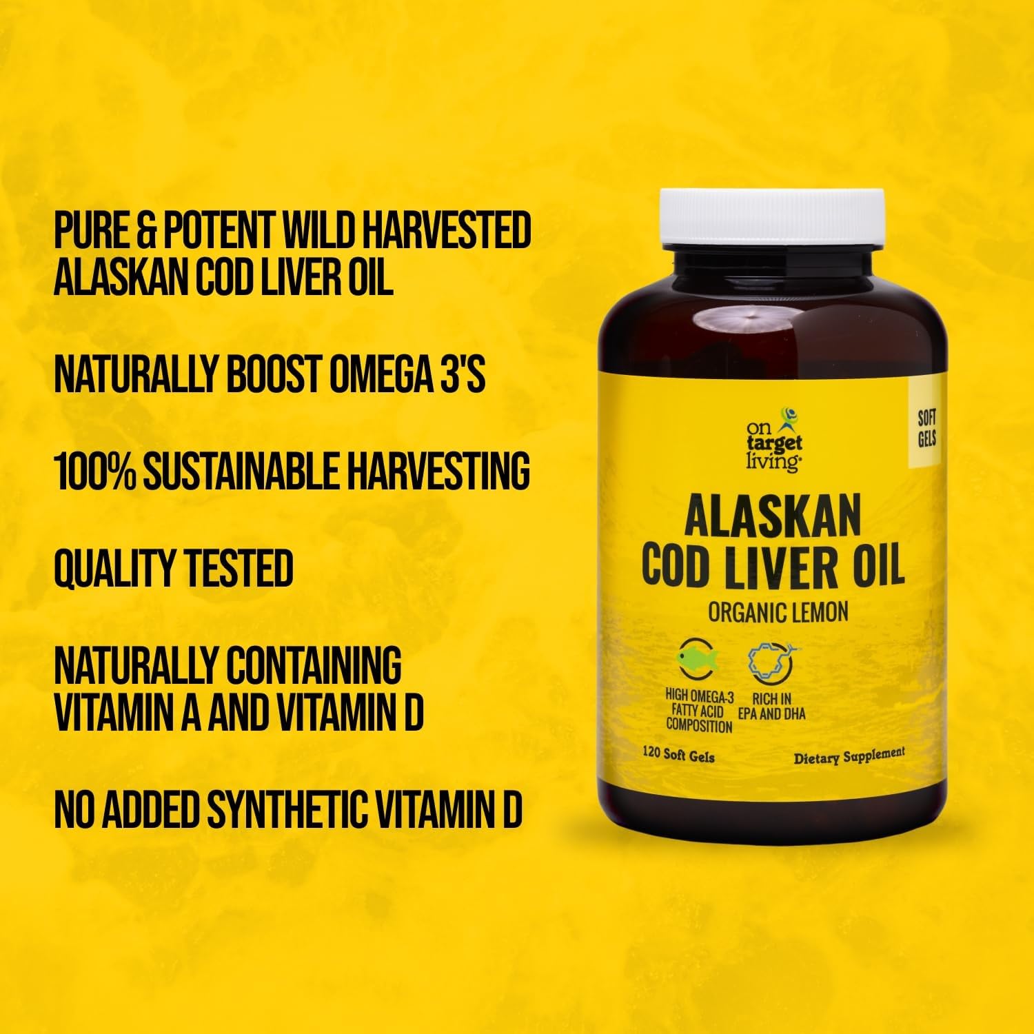 Foto 4 pulgar | Aceite De Hígado De Bacalao De Alaska Supplement On Target Living 120 Cápsulas Blandas - Venta Internacional.