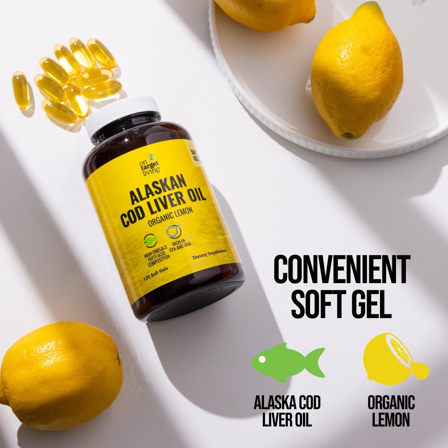 Foto 7 pulgar | Aceite De Hígado De Bacalao De Alaska Supplement On Target Living 120 Cápsulas Blandas - Venta Internacional.