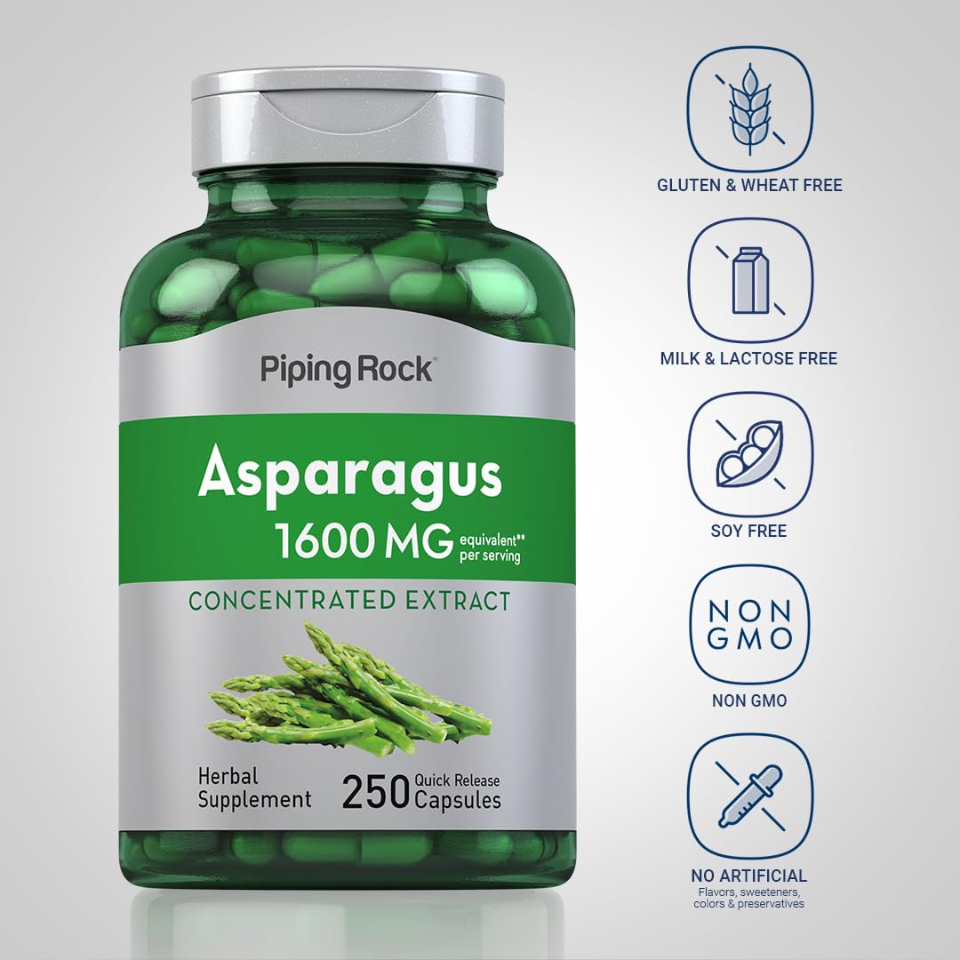 Foto 4 pulgar | Suplemento: Extracto De Raíz De Espárragos Piping Rock, 1600 Mg, 250 Cápsulas - Venta Internacional.