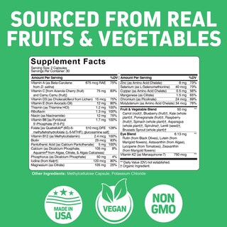 Foto 3 | Suplemento Herbtonics Whole Food Multivitamínico Para Adolescentes, 60 Cápsulas - Venta Internacional.