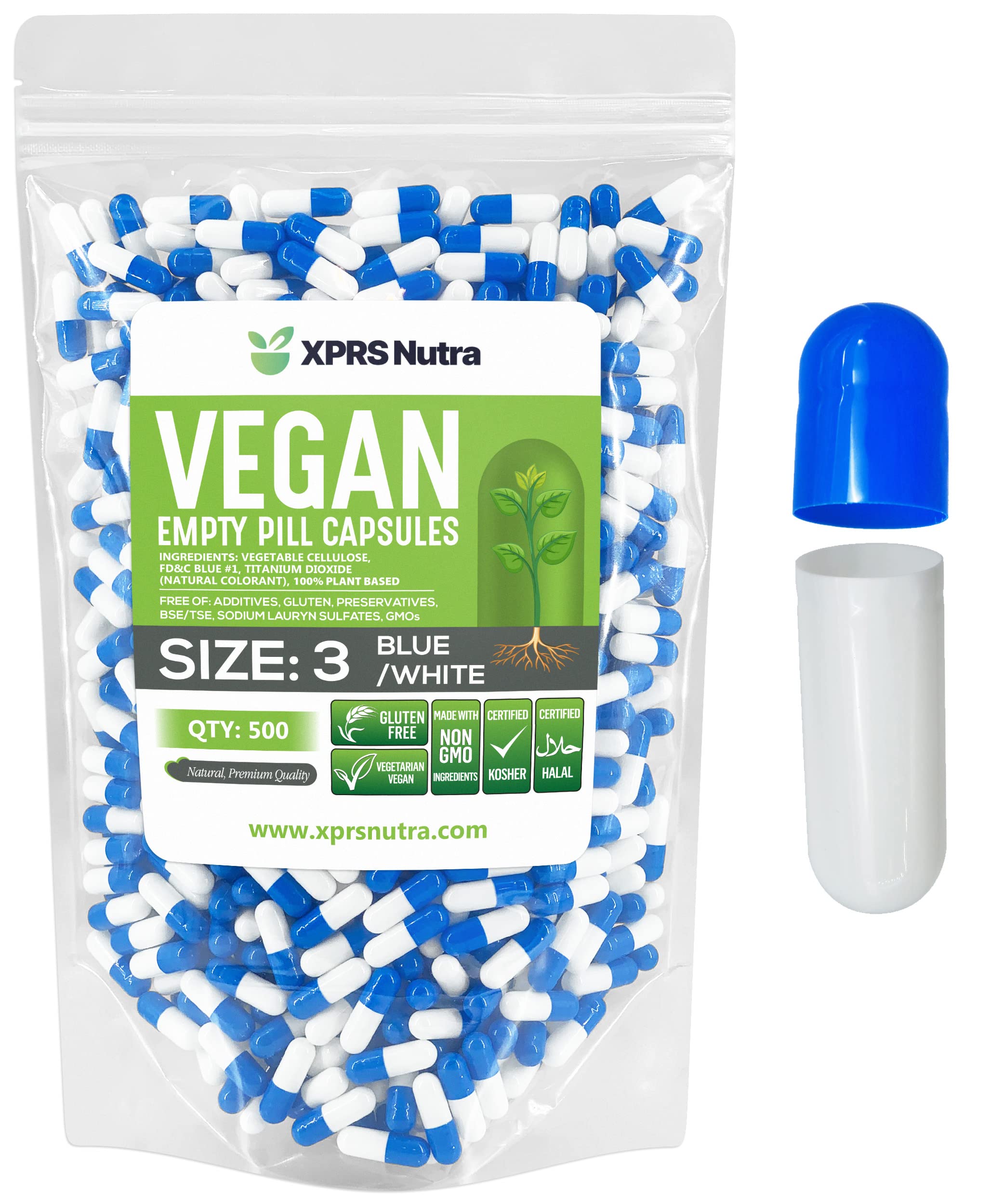 Foto 2 pulgar | Cápsulas Vacías Xprs Nutra Tamaño 3, Cápsulas Veganas De 500 Unidades - Venta Internacional.