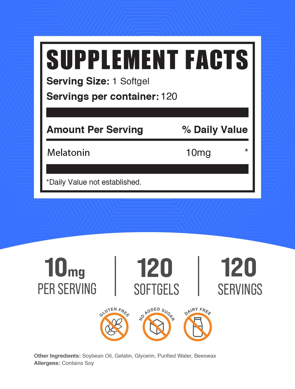 Foto 3 pulgar | Suplemento Para Dormir Bulksupplements.com Melatonina 10 Mg X120 - Venta Internacional.