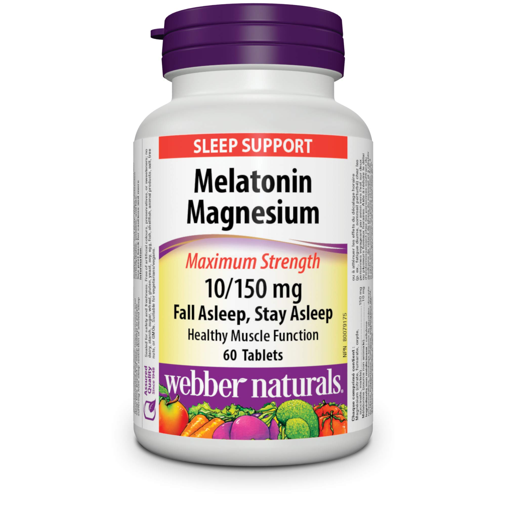 Foto 2 pulgar | Suplemento Webber Naturals Melatonina Magnesio 10/150 Mg 60 Comprimidos - Venta Internacional.
