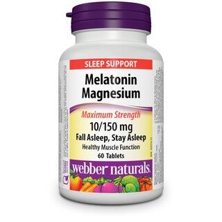 Foto 1 | Suplemento Webber Naturals Melatonina Magnesio 10/150 Mg 60 Comprimidos - Venta Internacional.