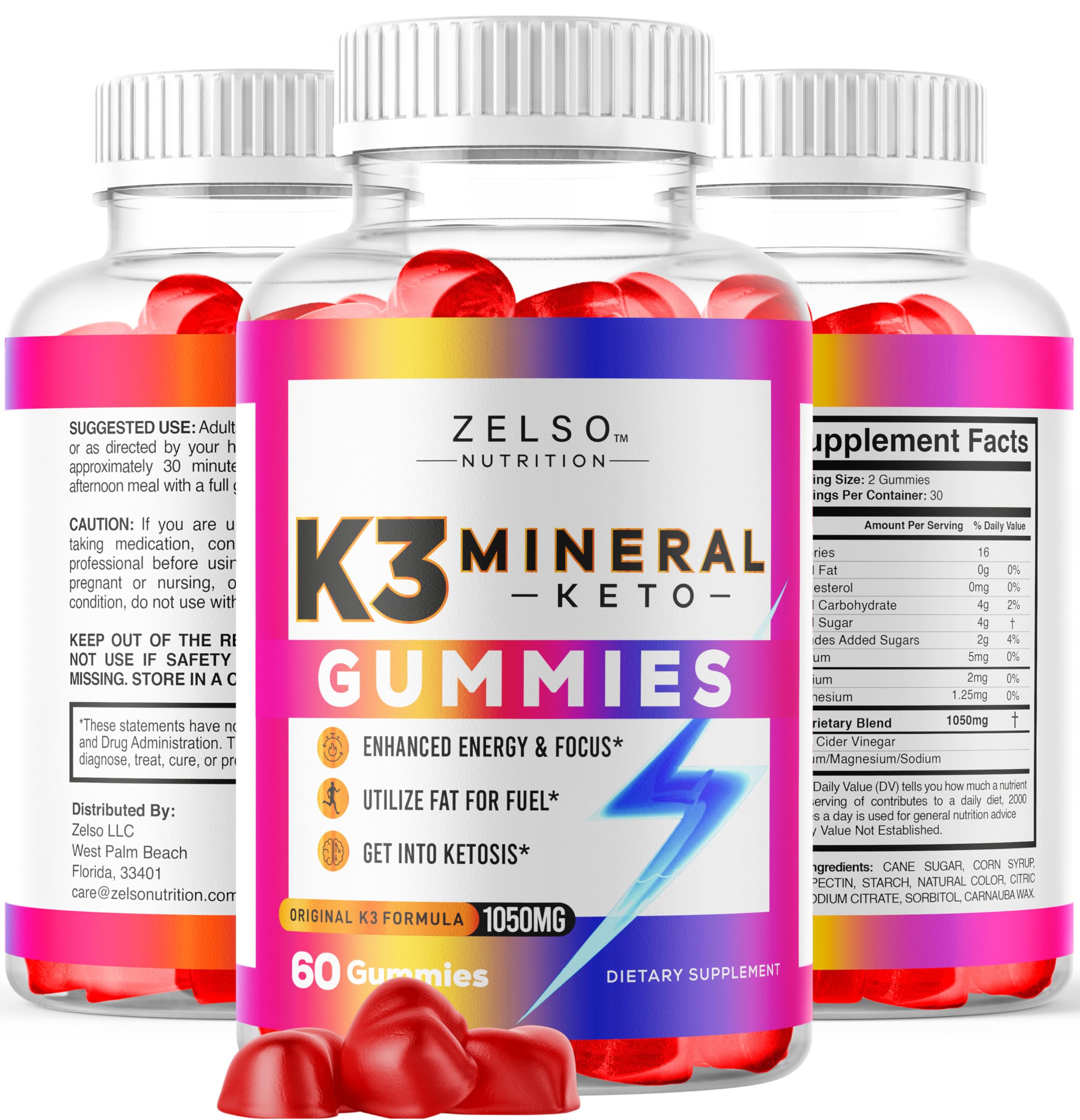 Foto 4 | Suplemento Zelso K3 Mineral Keto Gomies 120 Gomitas - Venta Internacional.