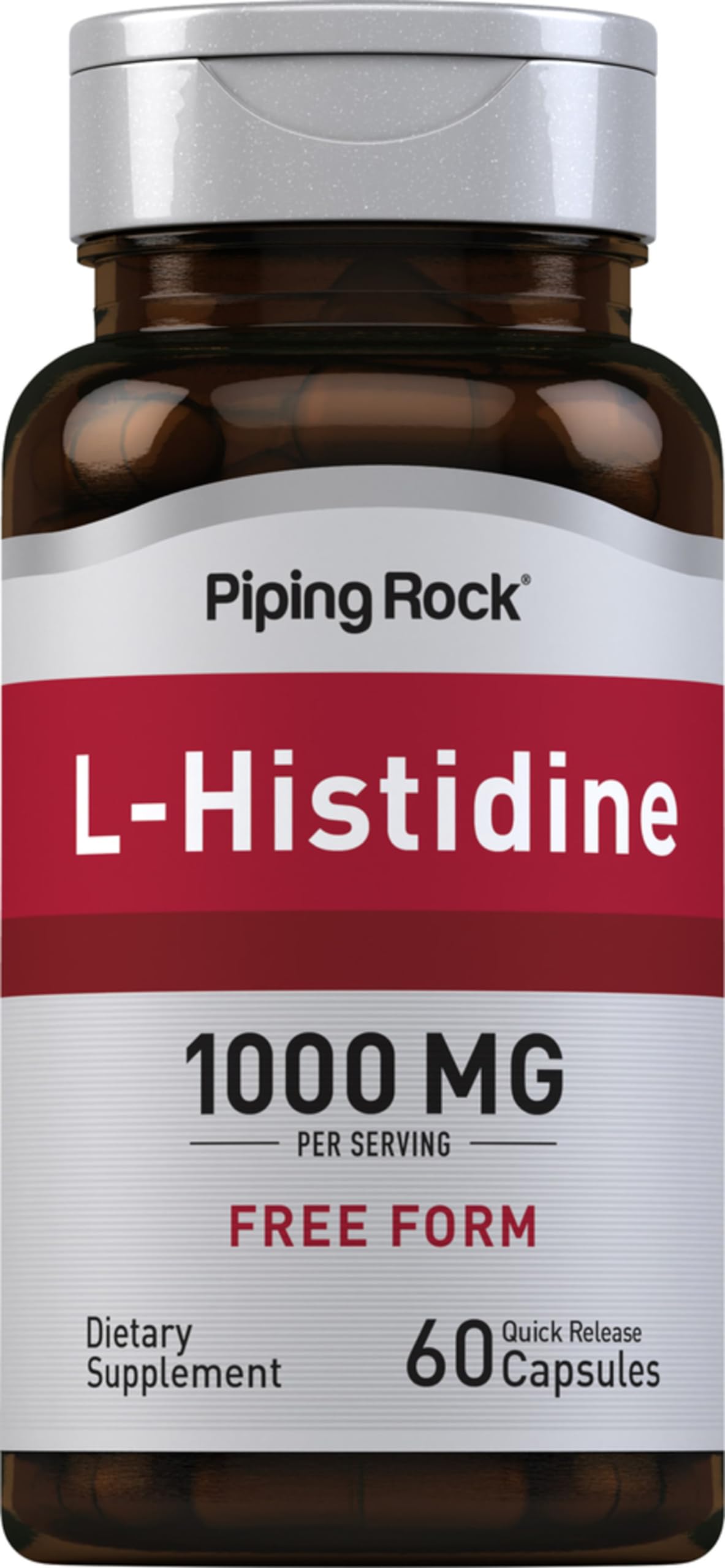 Foto 2 pulgar | Suplemento Piping Rock L-histidina 1000 Mg 60 Cápsulas - Venta Internacional.