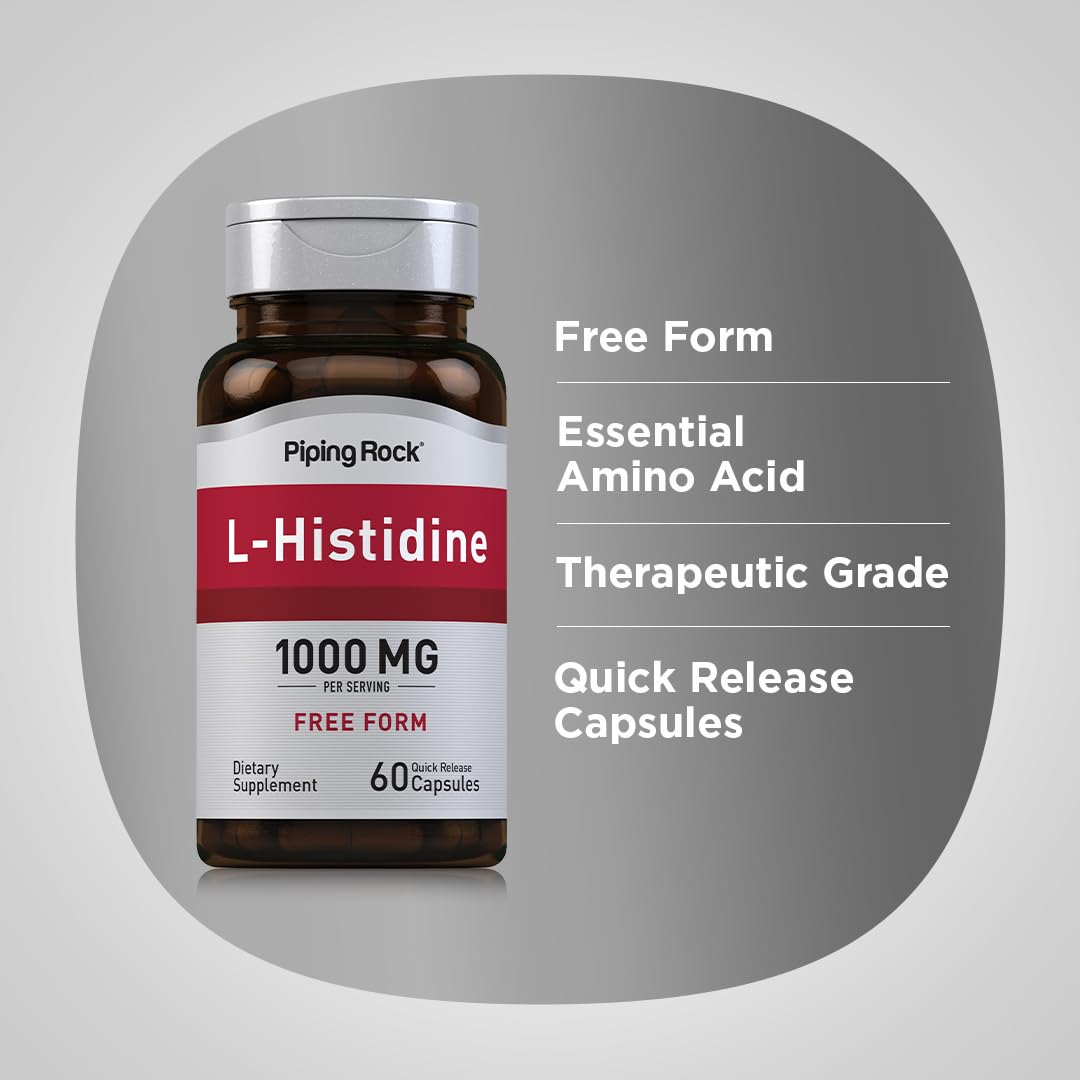 Foto 4 | Suplemento Piping Rock L-histidina 1000 Mg 60 Cápsulas - Venta Internacional.