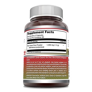 Foto 2 | Suplemento Amazing Formulas De Arroz De Levadura Roja 1200 Mg X 120 Cápsulas - Venta Internacional.