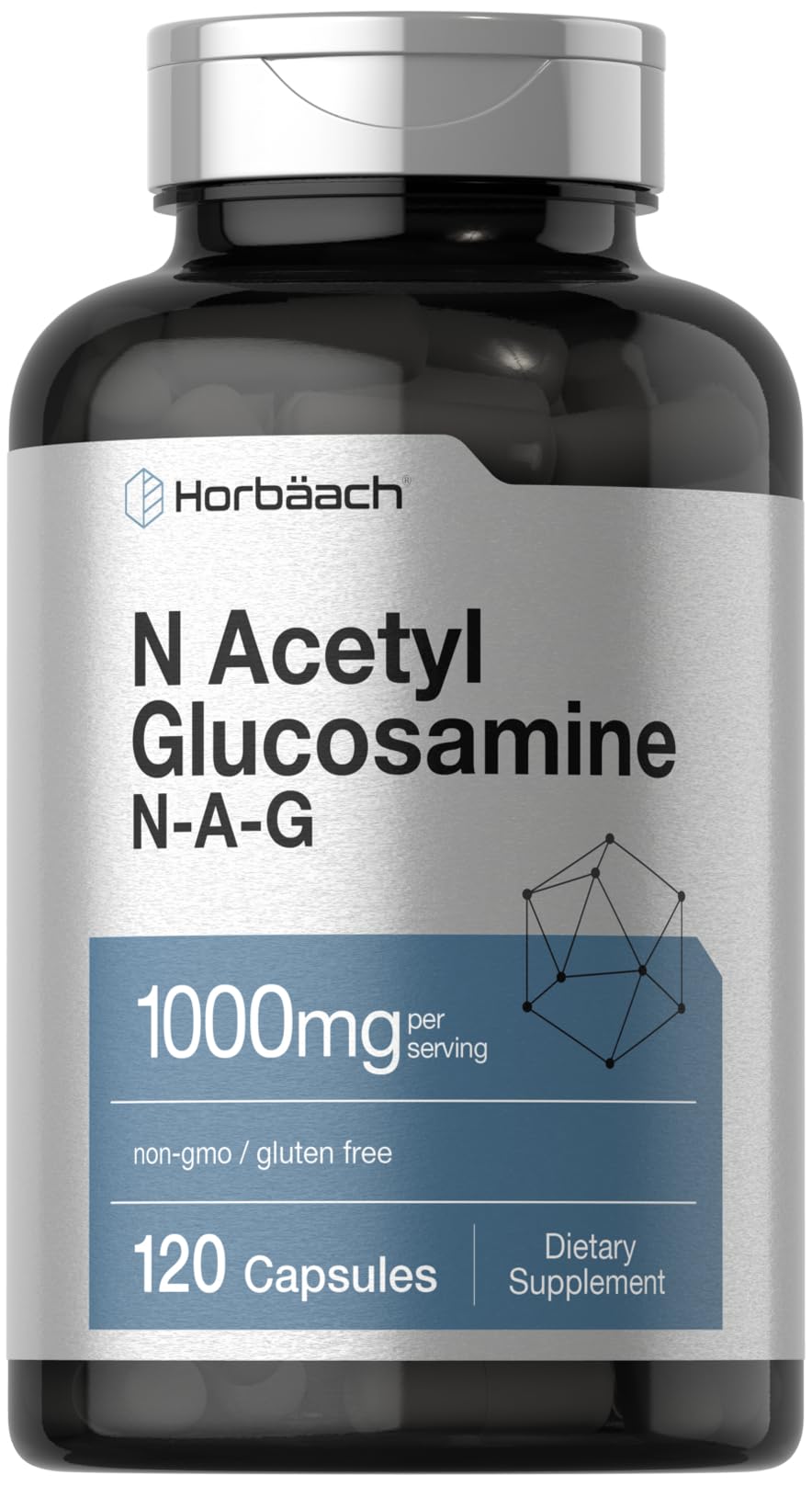 Foto 2 pulgar | Suplemento Horbäach N-acetil Glucosamina 1000 Mg 120 Cápsulas - Venta Internacional.
